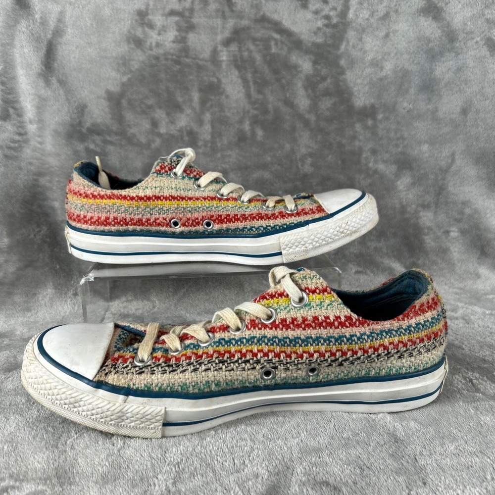 Converse Chuck Taylor All Star Multi Color Woven Baja Stripe Low Top Womens 9 - Picture 2 of 13